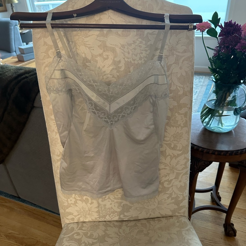 Vintage Lace Trim Camisole Top in Light Gray